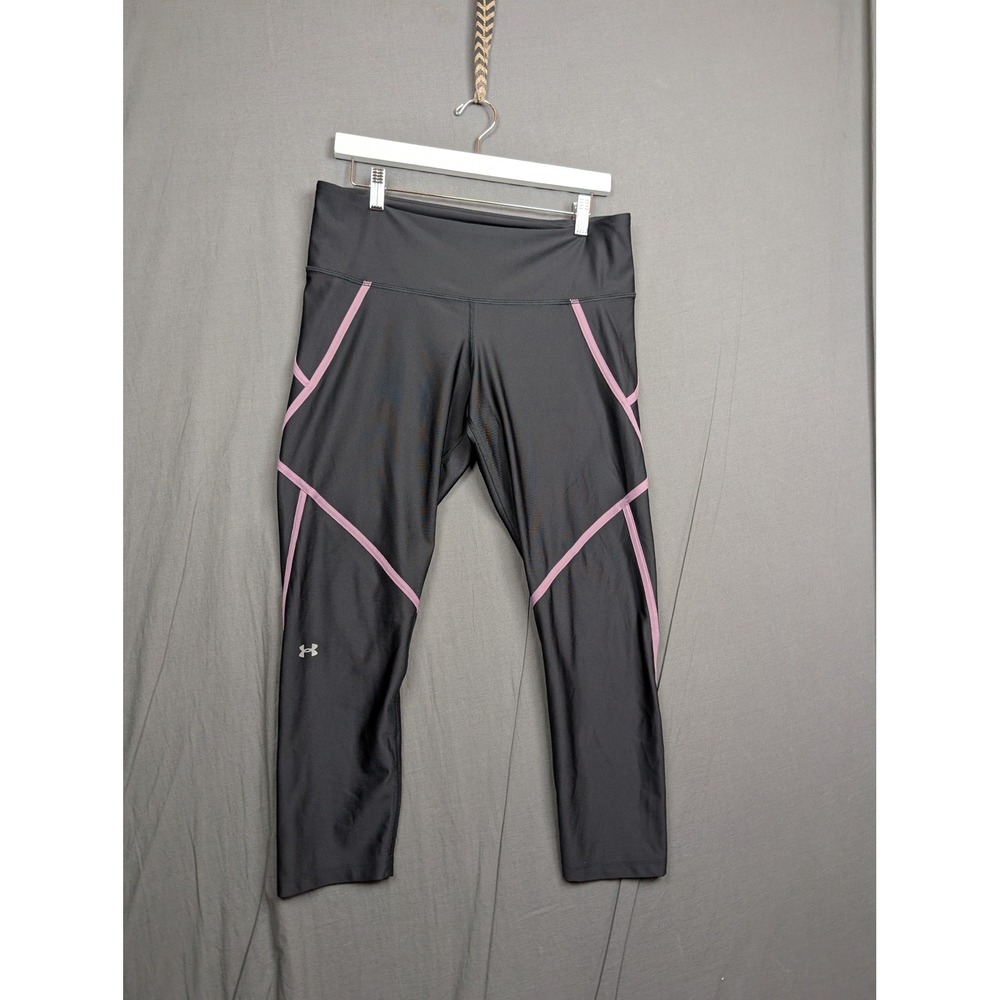 Under Armour HeatGear Compression‎ Leggings XL Black Pink Athletic Cropped